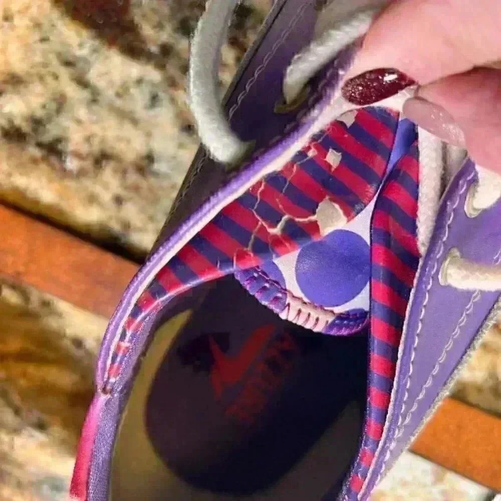 Azzure leather white/purple ombre style Shelly Low Lace shoe size 8 - Picture 12 of 12